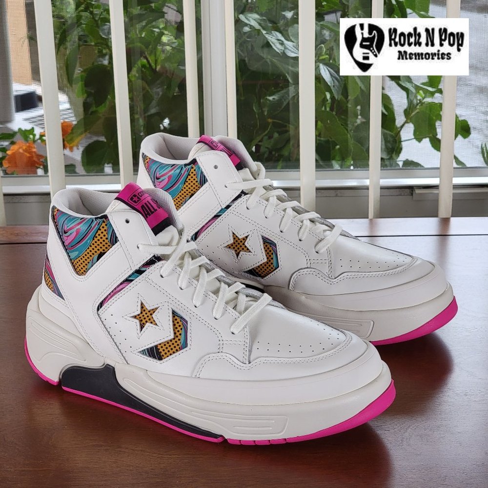 Converse Mens Weapon CX Mid Leather A00437C Vintage White/Prime Pink/Black NWB